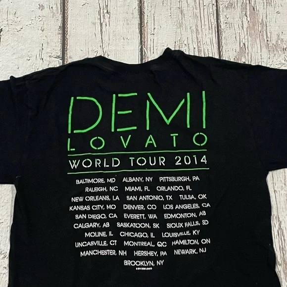 Demi Lovato 2014 World Tour Concert Music Crewneck Pop Tee Tshirt - Picture 5 of 6